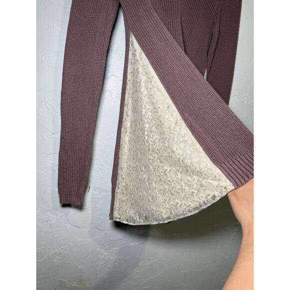 LOGO by lori goldstein lace knit tunic sweater womens XL lagenlook cozy coastal - Picture 2 of 9